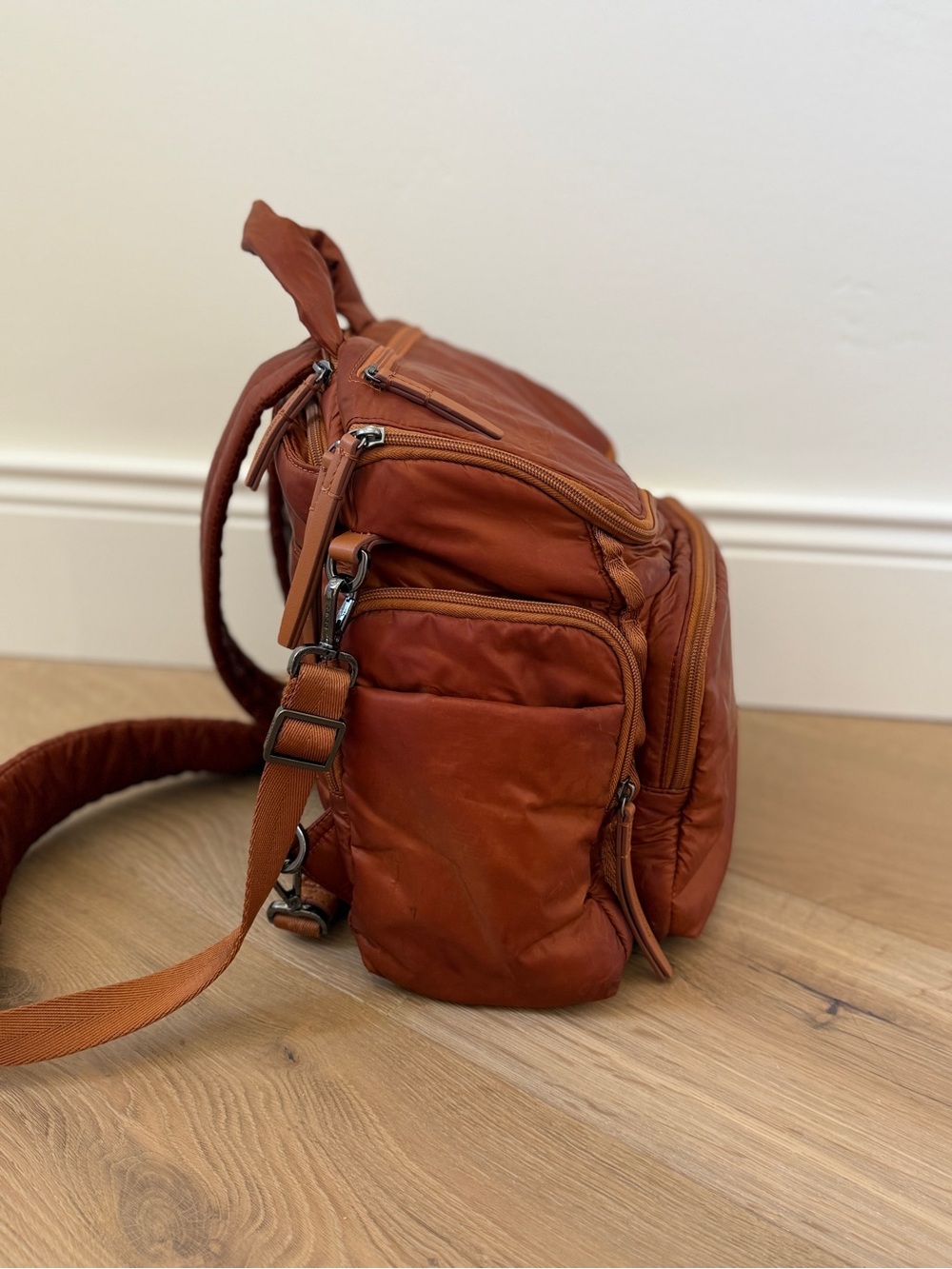 Caraa Nylon Baby Bag Backpack in Clay - Picture 4 of 6